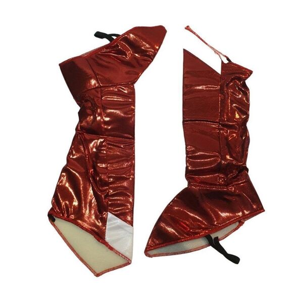 Girls Wonder Woman  Costume Boot Coverings Cosplay OS Red White DC Comics NEW - Picture 2 of 4